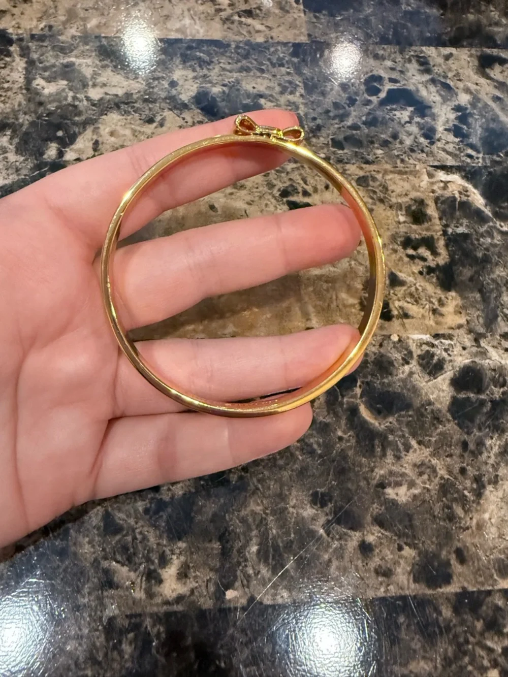 Kate Spade "Take a Bow" Gold Slip-On Bangle Bracelet - Picture 5 of 8